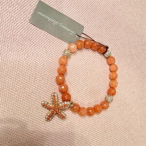 Tommy Bahama coral Beaded Starfish Stretch Bracelet statement beach fashion gift